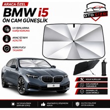 OtoÇizgi Bmw I5 Şemsiye Tip Ön Cam Güneşliği Katlanabilir Uv Korumalı Araç Cam Güneşlik