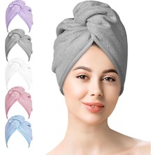 Belirtilmemiş Youlertex Mikrofiber Saç Havluları Wrap Kadınlar: 5 Paket Saç Türban Havlu Seti Saç Bakımı Için Kıv