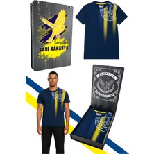 Fenerbahçe Erkek Tribün Sarı Lacivert Tramlı T-Shirt Uv Kutu Hediyeli