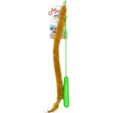 Peluşlu Tüylü Kedi Olta Oyuncağı Yeşil