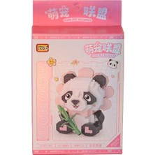Eco Lounge LZ-8803 Oturan Sevimli Çiçek Panda 350 Parça Block Oyuncak