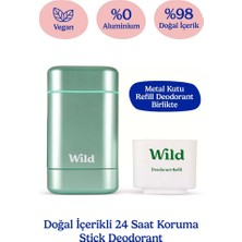 Wild %98 Natural Stick Deodorant Kutu + Refill Fresh - Aqua Case + Fresh Cotton & Sea Salt 40 gr