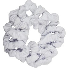 Belirtilmemiş Motique Accessories 12 Düz Saç Tokası Scrunchies- Beyaz