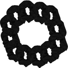Belirtilmemiş Motique Accessories 12'li Paket Sert Saç Tokası Scrunchies (Siyah)