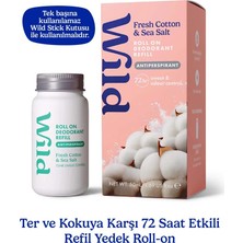 Wild Antiperspirant Roll On Fresh Cotton & Sea Salt Refill Deodorant Yedek Dolum