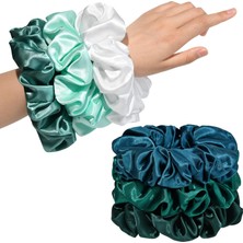 Belirtilmemiş Büyük Ipek Saten Kadınlar Için Saç Bandı Büyük Scrunchies Saten Saç Bağları Kalın Kıvırcık