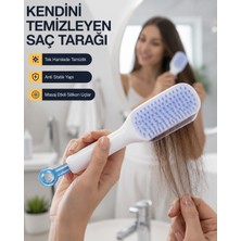 Marsilyan Kendini Temizleyen Ergonomik Saç Tarağı – Abs Gövde, Silikon Diş