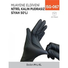 İnci Çelik Aksesuar Muayene Eldiveni Nitril Kalın Siyah 50Lİ