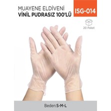 İnci Çelik Aksesuar Muayene Eldiveni Vinil Pudrasız 100LÜ
