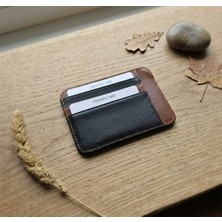 Passtell %100 Hakiki Deri Minimalist Tek Parça Ultra Ince Oval Kredi Kartlık ve Cüzdan