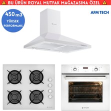 Eminçelik Rm2 Turbo Beyaz Dijital Cam Ankastre Set (Ao 2163 W60 +12 226 + Ch 1420 Pb W60 Piramit )