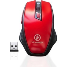 Eco Lounge Kırmızı Renkli Baş Parmak Destekli Ergonomik Sessiz Kablosuz Mouse – USB Alıcılı, Ofis ve Oyun Için Konforlu Bilgisayar Faresi MS6300