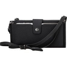 Eco Lounge Lozan Strap 6.5 Inch Uyumlu Deri Kartlıklı Kılıf Erc1 Siyah