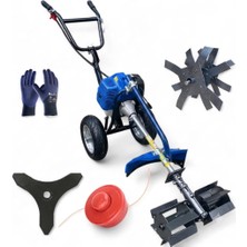 Ader Tekerlekli Ot Kesme Çapa Makinesi 2.1 Hp Çift Çapa Bıçaklı