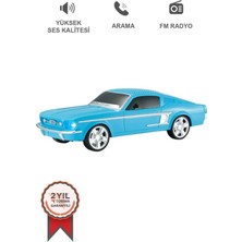 Eco Lounge Mavi Araba Tasarım Bluetooth Özellikli USB Aux Fm Radyo ve LED Işıklı Nostaljik Radyo