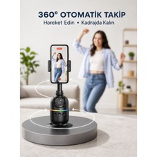 Yapay Zeka Destekli Yüz Takip Özellikli 360 Derece Dönen Masaüstü Telefon Sabitleyici Yeni Nesil