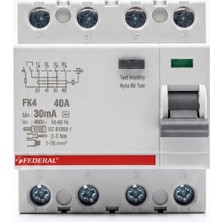 Eco Lounge 1 Adet Federal 4X40 A 30MA 6ka Kaçak Akım Rolesi Fk4 9FA-H1064-0040