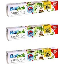 Renas Store Burpak Şeffaf Mutfak Rulo Streç Film Folyo - 45 Cm. x 166 Metre - 9 Mikron - Gıdaya Uygun - 3 Paket