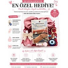 Novaly Store Arkadaşlık Hediye Kutusu – Nazar Boncuklu Anahtarlık, Bileklik, Sprey Parfüm ve Fiyonk Toka Hediye Seti