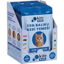 Renas Store Kito Fresh Ton Balıklı Kedi YEMEĞI%100 Taze Içerikli Mama 80 G x 8 Adet
