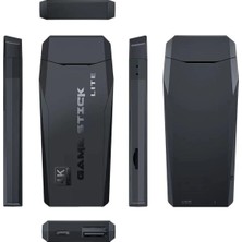 Eco Lounge Mini HDMI 4K Kablosuz Oyun Konsolu, 64GB Dahili Hafızalı ve Çift Kollu Siyah Tasarım