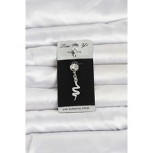Berselya Underwear & Accessories 316L Cerrahi Çelik Sallantılı Yılan Model Göbek Piercing