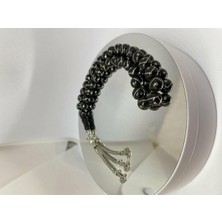 Tesbih TSBH0086BC Kararmaz Metal Püsküllü Prinç Işlemeli Küre Kesim Rus Oltu Tesbih