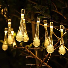 Borayris 9.5 Metre 50 Adet Damla Ledli Solar Güneş Enerjili Bahçe Aydınlatması Dış Mekan