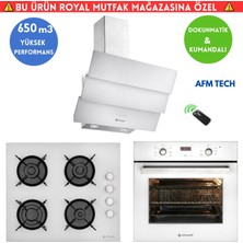 Eminçelik Rm5 Turbo+Soğutma  Beyaz Dijital Cam Ankastre Set (Ao 2163 W60 +12 226 +Ch 1455 Rc W60 )