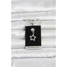 Berselya Underwear & Accessories 316L Cerrahi Çelik Sallantılı Yıldız Model Göbek Piercing