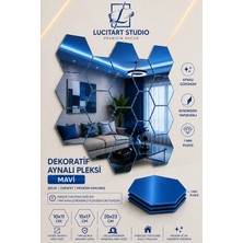 Arıkoğlu Reklam Ve Yapı Lucitart Aynalı Pleksi Petek Duvar Dekoru | Kendinden Yapışkanlı Dekoratif Altıgen Ayna | Tekli | 9 Renk | 10X11 - 15X17 - 20X23 cm