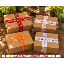 HUR-AY PACK 4 Adet Renkli Koli Bandı / 4,5 cm x 50 M/ Toplam 200 Metre / Güçlü Hotmelt Yapışkanlı