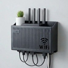 Renas Store Duvar Tipi Wi-Fi Modem Saklama Kutusu(Siyah) – Kablo Düzenleyici Router Raf Organizer