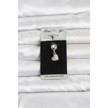 Berselya Underwear & Accessories 316L Cerrahi Çelik Sallantılı Kalp Model Göbek Piercing