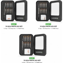 Kızılelma Teknik Luowei C210 Havya Ucu Set Ultra Ince Düz Sivri, Yamuk Sivri, Kesik Balta ( 10'lu Paket Halinde Toplam 30 Uç 3 Sap )