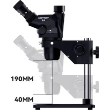 Kızılelma Teknik Soptop 9 Ayarlanabilir Trinoküler Mikroskop 6.7-4.5x 360 Derece, Alüminyum Alaşımlı Büyük Tabanlı