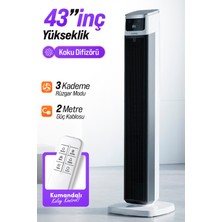 Auhma ACFN05 43" Kule Tipi Vantilatör Siyah | 45W Sessiz Çalışma | 3 Hız Kademesi | LED Dokunmatik Ekran | Uzaktan Kumandalı | Salınımlı Tower Fan