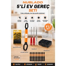 Nublado 5'li Ev Gereç Seti Çok Amaçlı Anahtar Tornavida Matkap Ucu Bits Organizer Kutu