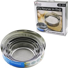 Renas Store Raund Strainer 6pcs Metal Un Elek Seti 15-17.5-19-20.5-24-27CM