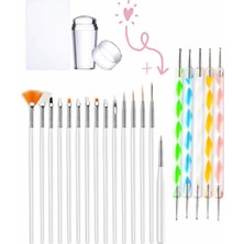 Astraltech Fontenay Jel Tırnak Nail Art Tırnaksüsleme Makyaj Için Boyama Fırça Seti French Stamper Dotkalem Se