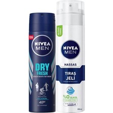 Astraltech Nivea Men Erkek Sprey Deodorant Dry Fresh 72 Saat Anti-Perspirant Koruma 150ML ve Nivea Men Hassas