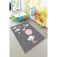 Astraltech Pelangi Balon Fil Desenli Dijital Baskılı Yıkanabilir Kaymaz Taban Modern Mutfak Halısı (Süngersi̇z)