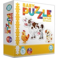 Marsilyan Circle Toys CRCL020 Baby Puzzle Çiftlik Hayvanları, Çok Renkli