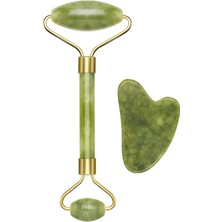 Astraltech Beper C301ABE101 Gua Sha Yeşim Taşında Jade Roller & Gua Sha Masaj Aleti, Yüz ve Vücut Masaj, Rahat
