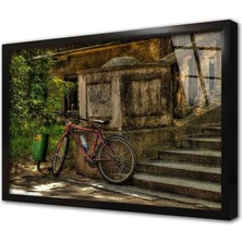 Astraltech Tablosan Merdiven Dibinde Duran Bisiklet Çerçeveli Cam Tablo 20X30 cm CA01226