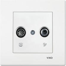 Astraltech Viko Karre Beyaz Tv Sat Geçişli 8db