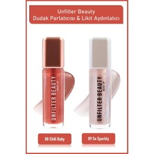 Astraltech Lipgloss 08 Chill Baby + Likit Aydınlatıcı 09 So Sparkly, Çok Renkli, Set