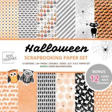 Astraltech Halloween Scrapbook Pages: 24+ Double-Sided Sheets For Scrapbooking 8,5 x 8,5 | 12 Bonus Card Backg