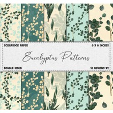Astraltech Scrapbook Paper: Eucalyptus Patterns, Double Sided 8 x 8" Designs