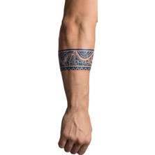 Astraltech Tribal Çizgiler Kol Bant Şerit Yarı Kalıcı Aylık Yapıştırma Geçici Dövme 24 cm